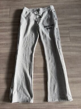 Mens Gray Snap-Front Rip-away Jogger Pants (XL) Skinny